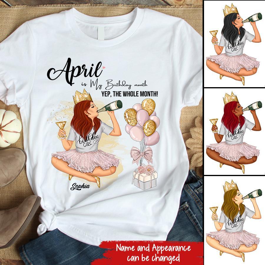 April Birthday Shirt, Custom Birthday Shirt, Queens Born In April, April Birthday Shirts For Woman, April Birthday Gifts