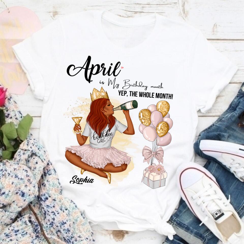 April Birthday Shirt, Custom Birthday Shirt, Queens Born In April, April Birthday Shirts For Woman, April Birthday Gifts
