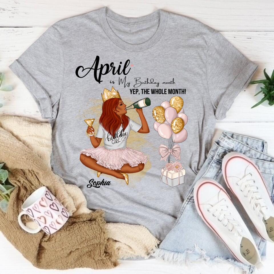 April Birthday Shirt, Custom Birthday Shirt, Queens Born In April, April Birthday Shirts For Woman, April Birthday Gifts