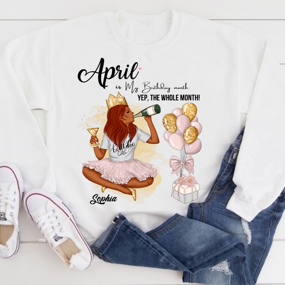April Birthday Shirt, Custom Birthday Shirt, Queens Born In April, April Birthday Shirts For Woman, April Birthday Gifts