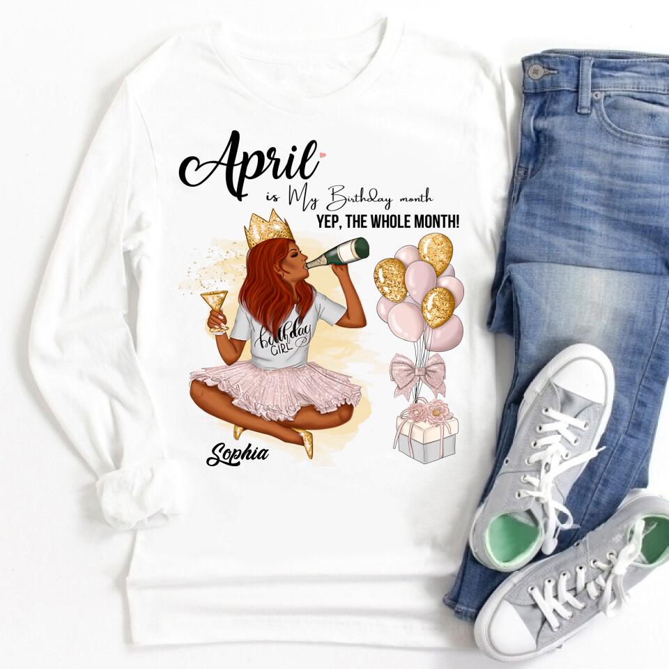 April Birthday Shirt, Custom Birthday Shirt, Queens Born In April, April Birthday Shirts For Woman, April Birthday Gifts