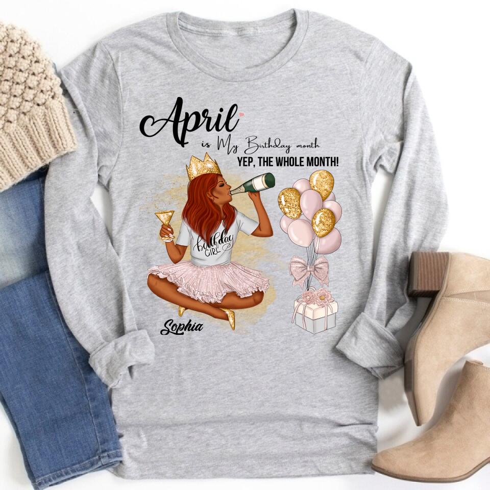 April Birthday Shirt, Custom Birthday Shirt, Queens Born In April, April Birthday Shirts For Woman, April Birthday Gifts