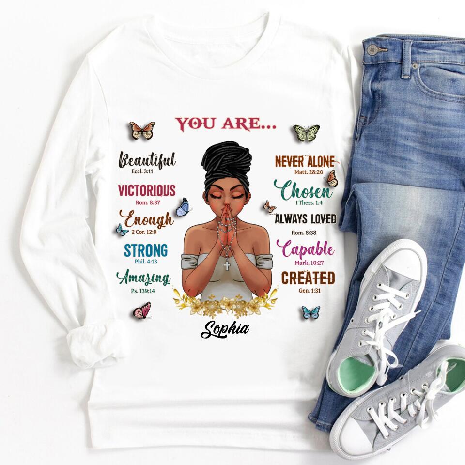 God Says You Are Shirt, Black Women Shirt, Black Girl Shirt, Black Girl You Are Beautiful Shirt, You Are Strong, You Are Enough