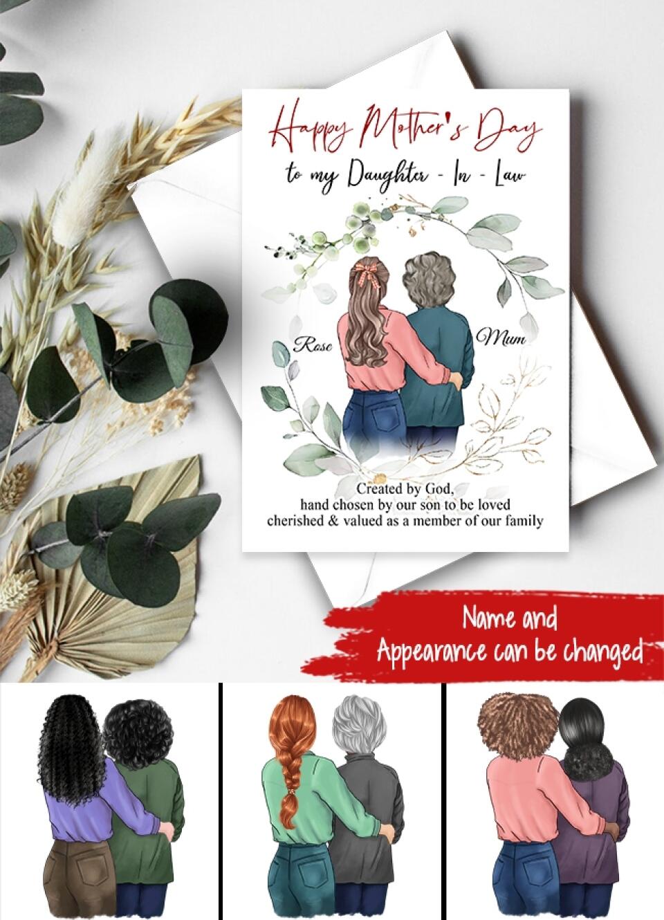 Custom Mothers Day Card, Stepmom Mothers Day Card, Mother&#39;s Day Gift Cards, Happy Mothers Day Card, Mom&#39;s Card, Mother&#39;s Day Gift From Daughter, Mother Day Gift