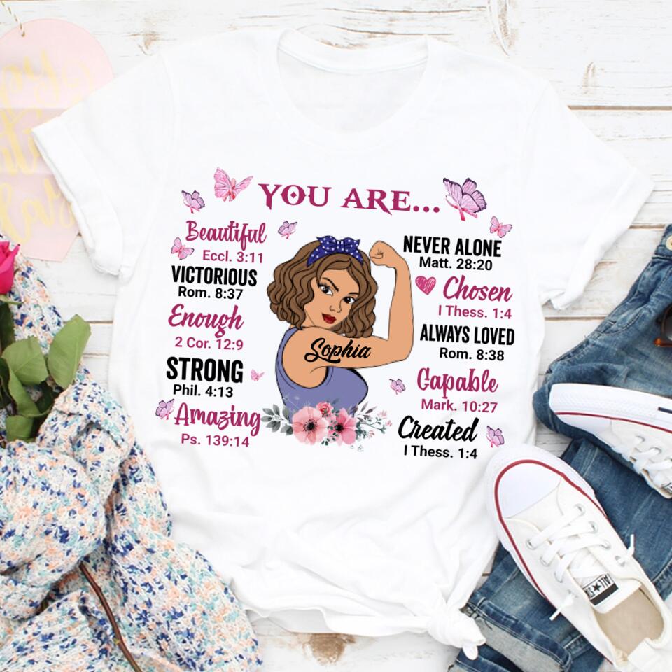 Breast Cancer Awareness Shirt, Gods Say You Are Shirt, Black Fighter Warrior Shirt, Breast Cancer Survivor Shirt, October Girl T-shirt.