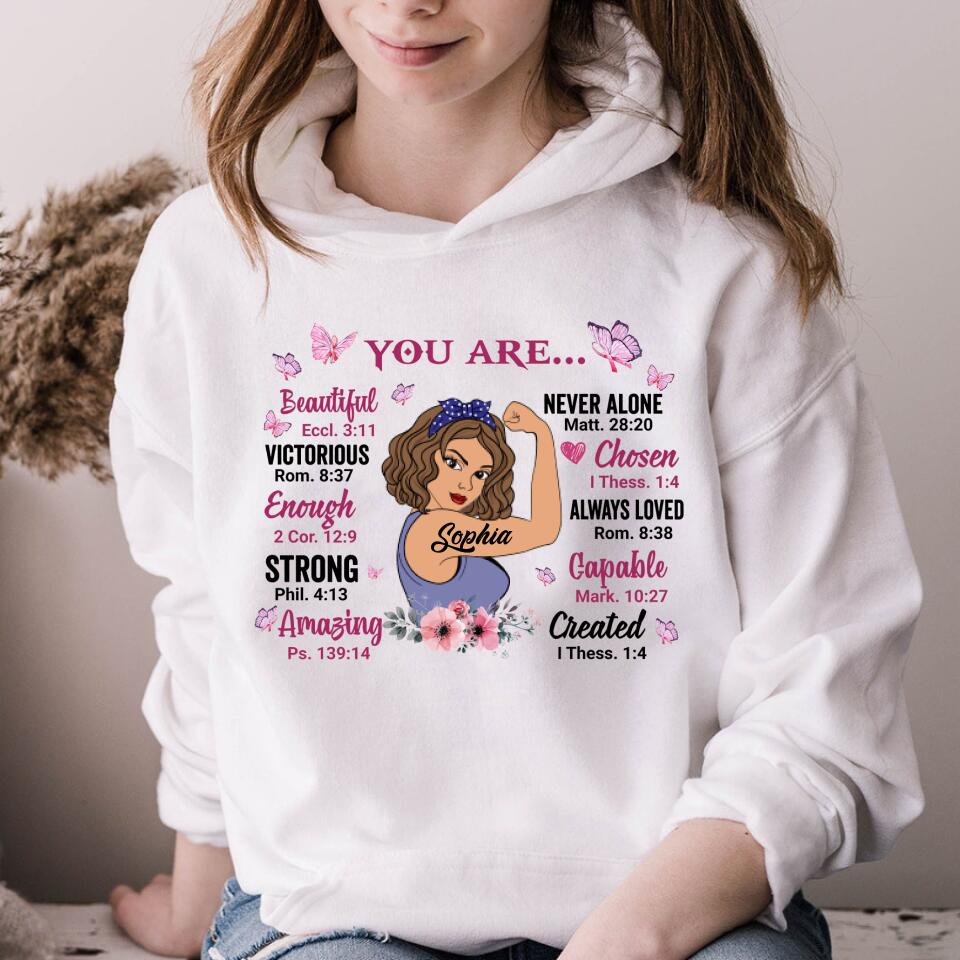 Breast Cancer Awareness Shirt, Gods Say You Are Shirt, Black Fighter Warrior Shirt, Breast Cancer Survivor Shirt, October Girl T-shirt.