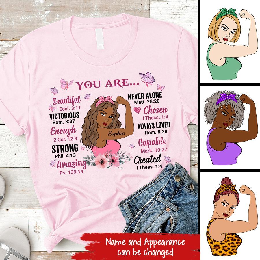Breast Cancer Awareness Shirt, Gods Say You Are Shirt, Black Fighter Warrior Shirt, Breast Cancer Survivor Shirt, October Girl T-shirt.