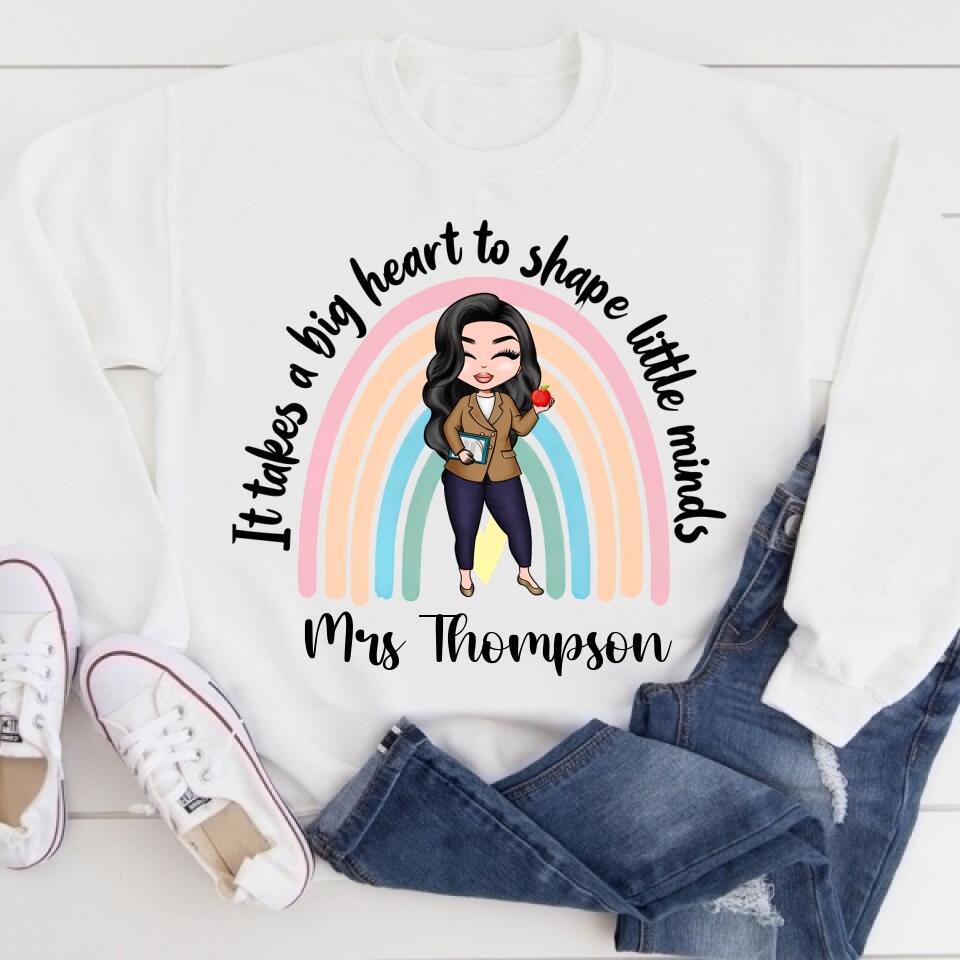 Personalised Teacher Shirt, Lockdown Teacher Gift, Personalised Teacher Gifts, Personalised Book Tee, Teaching Assistant Gift, Rainbow T-shirt