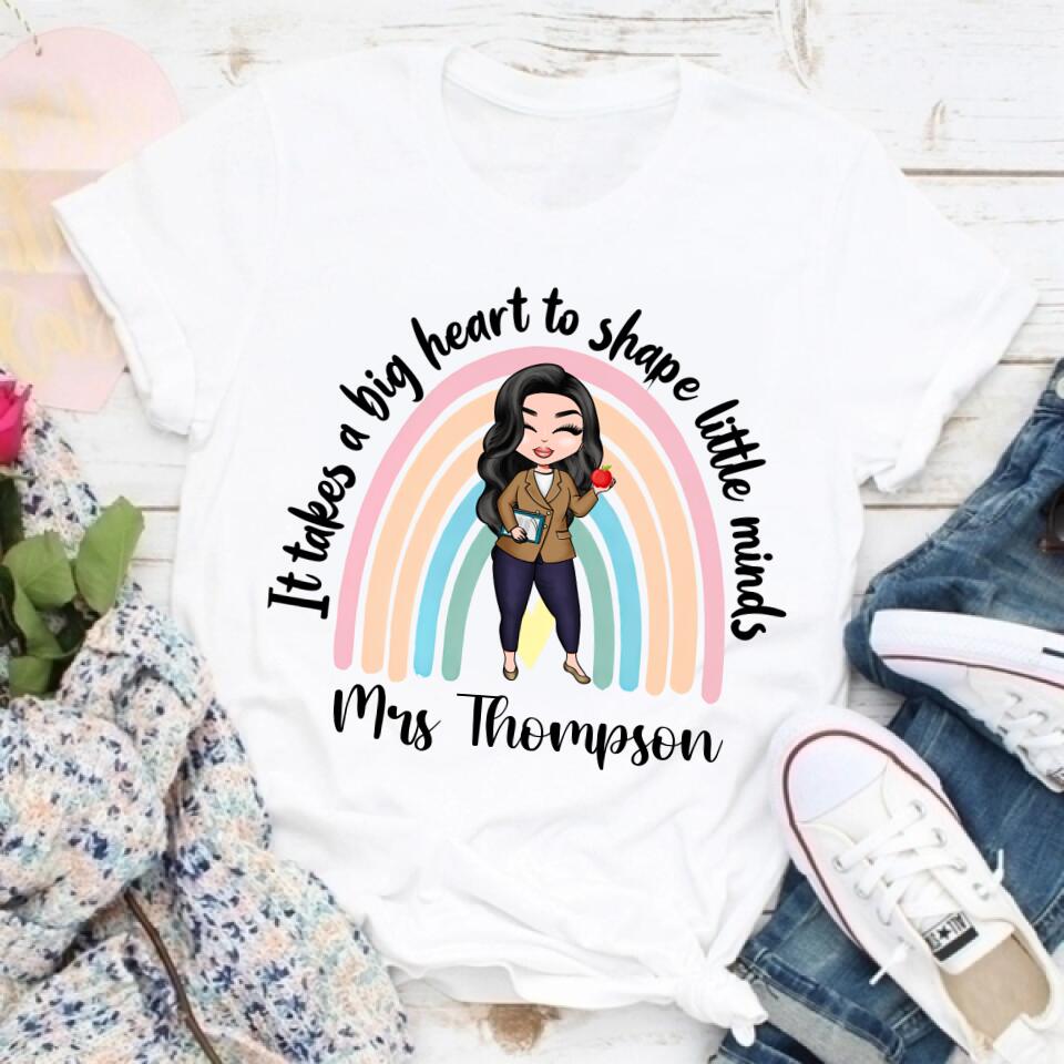 Personalised Teacher Shirt, Lockdown Teacher Gift, Personalised Teacher Gifts, Personalised Book Tee, Teaching Assistant Gift, Rainbow T-shirt