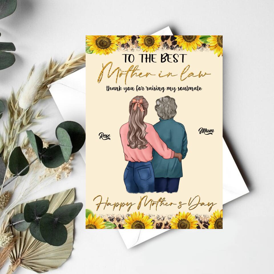 Custom Mothers Day Card, Mother In Law card, Mother&#39;s Day Gift Cards, Happy Mothers Day Card, Mom&#39;s Card, Mother&#39;s Day Gift From Daughter in Law, Mother Day Gift