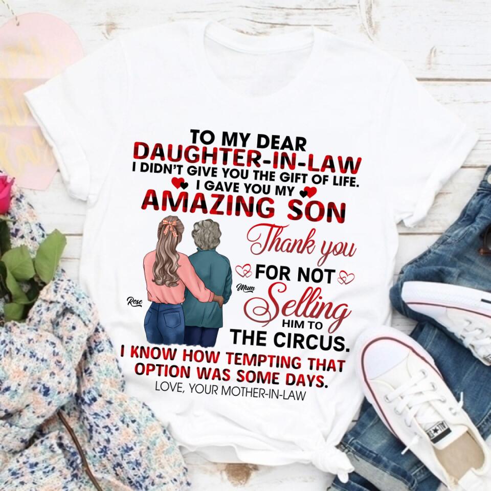 Personalized Mothers Day Shirts, Daughter In Law Shirt, Mother&#39;s Day Gifts For Daughter In Law, Mother&#39;s Day T Shirt, Mother&#39;s Day Shirt Ideas, New Daughter In Law Gifts, Mother Day Gift