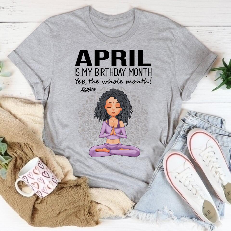 April Birthday Shirt, Custom Birthday Shirt, Queens Born In April, April Birthday Gifts, April Queen shirt, April Birthday Shirts For Woman, Her Birthday Gifts For April, Yoga T Shirt, Gift For Yoga Lover