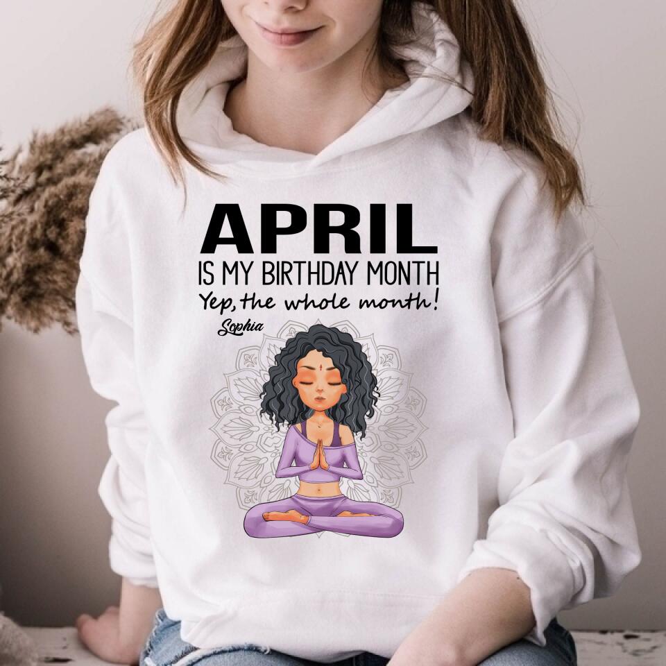 April Birthday Shirt, Custom Birthday Shirt, Queens Born In April, April Birthday Gifts, April Queen shirt, April Birthday Shirts For Woman, Her Birthday Gifts For April, Yoga T Shirt, Gift For Yoga Lover