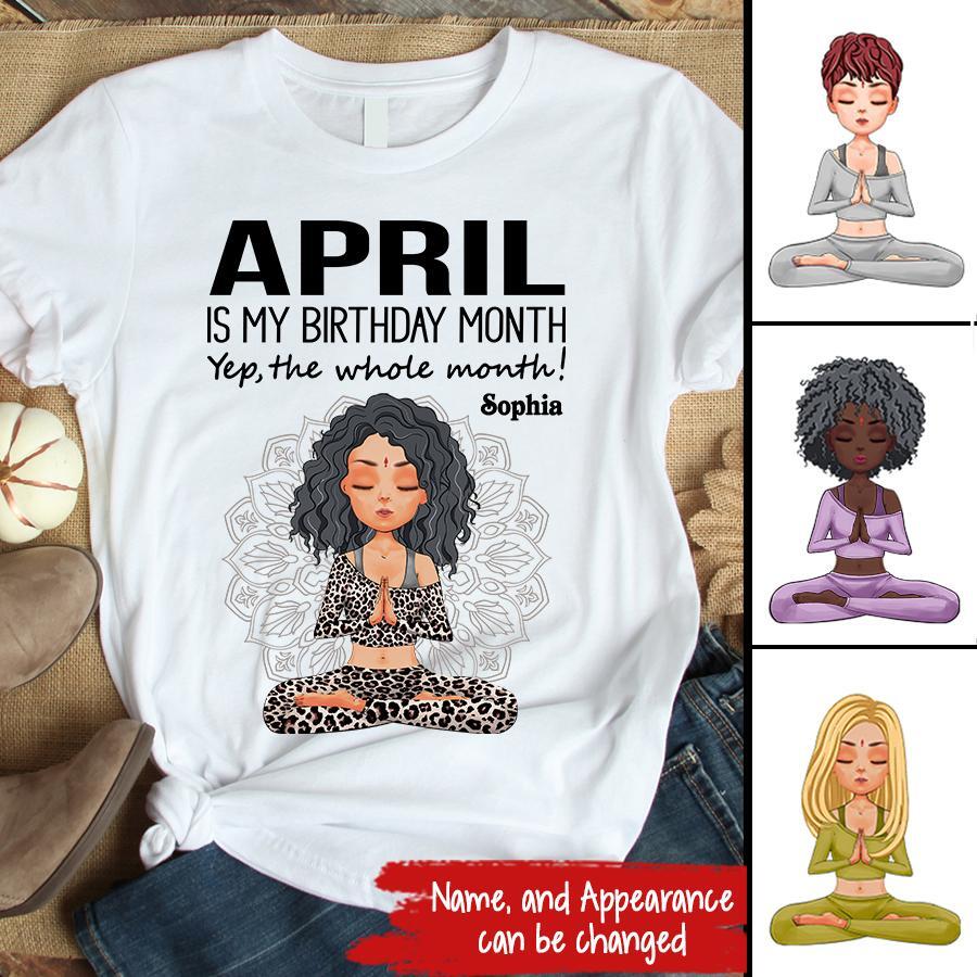 April Birthday Shirt, Custom Birthday Shirt, Queens Born In April, April Birthday Gifts, April Queen shirt, April Birthday Shirts For Woman, Her Birthday Gifts For April, Yoga T Shirt, Gift For Yoga Lover