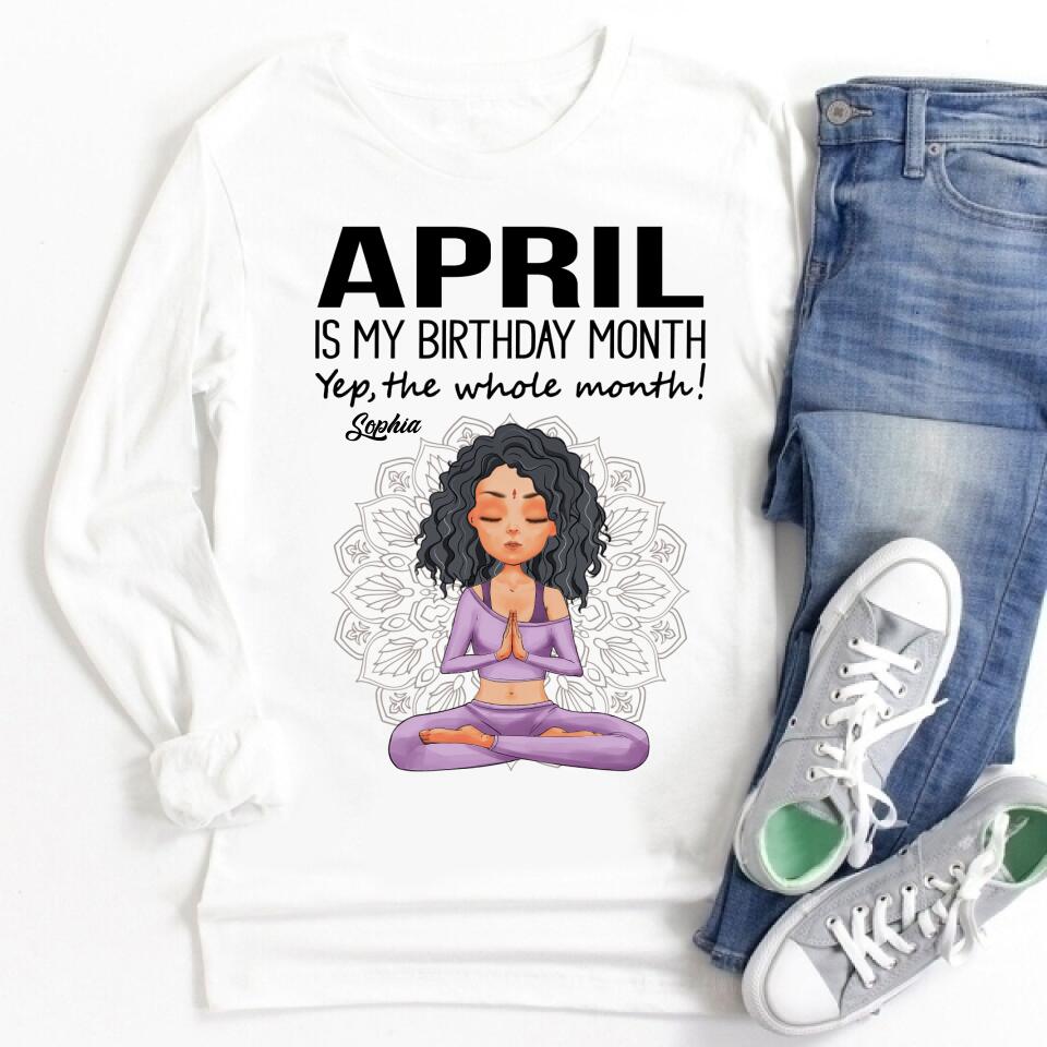 April Birthday Shirt, Custom Birthday Shirt, Queens Born In April, April Birthday Gifts, April Queen shirt, April Birthday Shirts For Woman, Her Birthday Gifts For April, Yoga T Shirt, Gift For Yoga Lover
