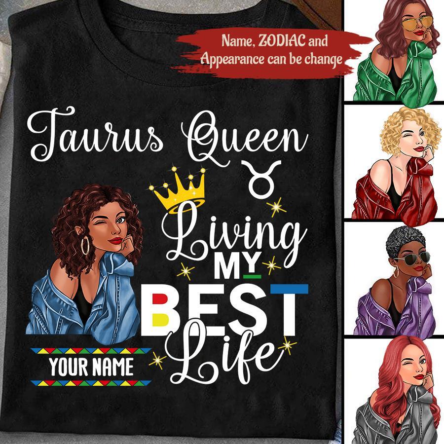 Personalized Zodiac Diva, Custom Birthday shirt, Birthday Queen T Shirt, Taurus t shirt for woman, Living my best life