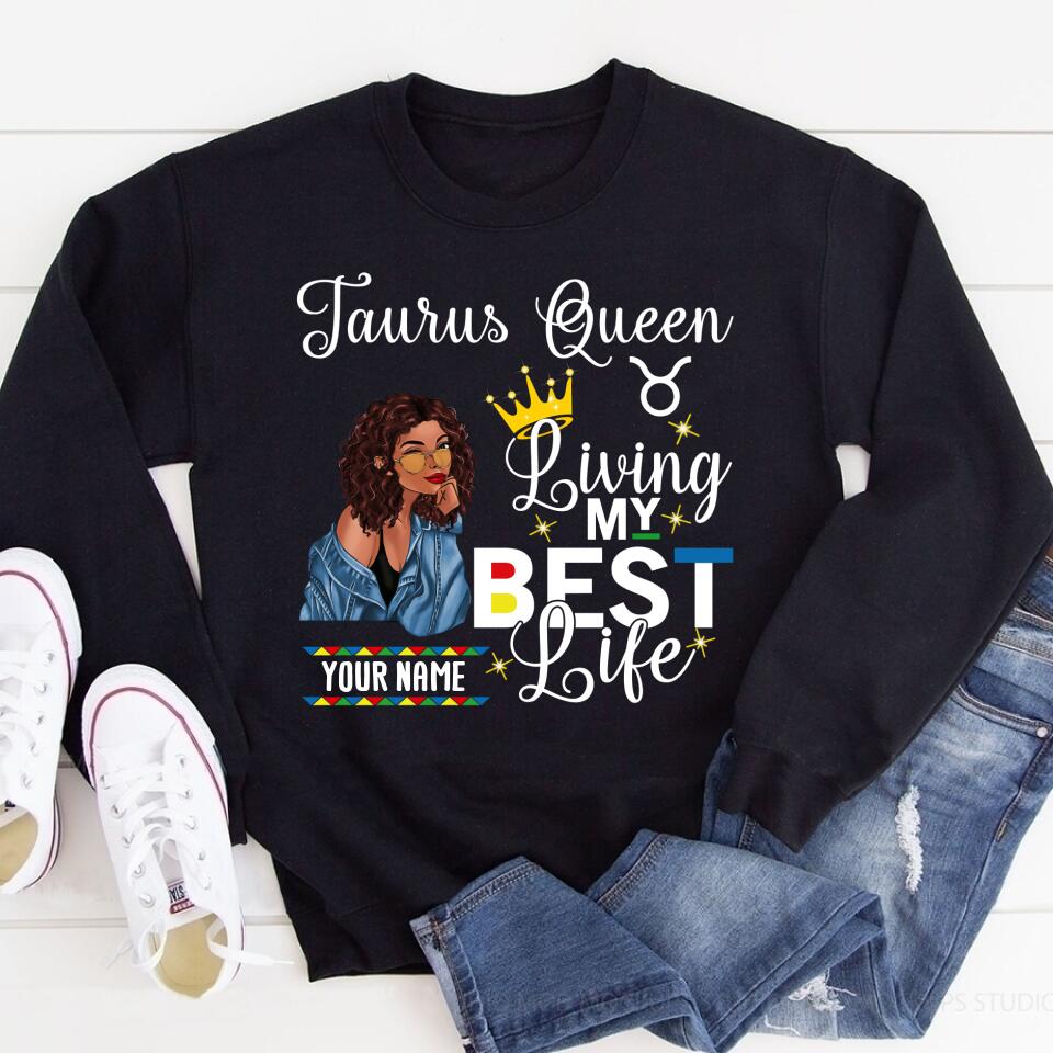 Personalized Zodiac Diva, Custom Birthday shirt, Birthday Queen T Shirt, Taurus t shirt for woman, Living my best life