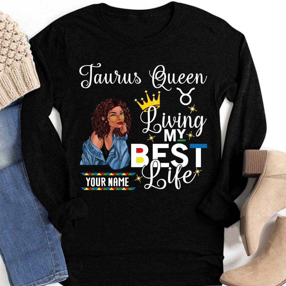 Personalized Zodiac Diva, Custom Birthday shirt, Birthday Queen T Shirt, Taurus t shirt for woman, Living my best life
