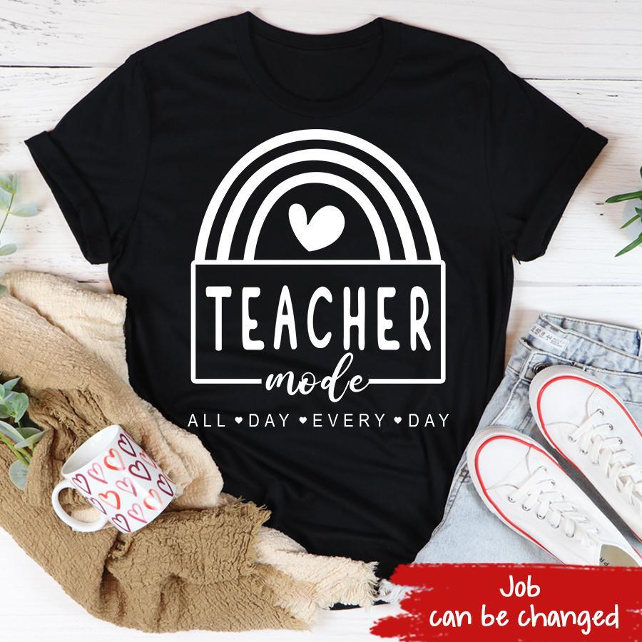 Teacher Mode Shirt, Gift for Teacher, Teacher Shirts, Teaching Shirt, Teacher Gift, Funny Teacher Shirt, Teacher Life, All Day Every Day
