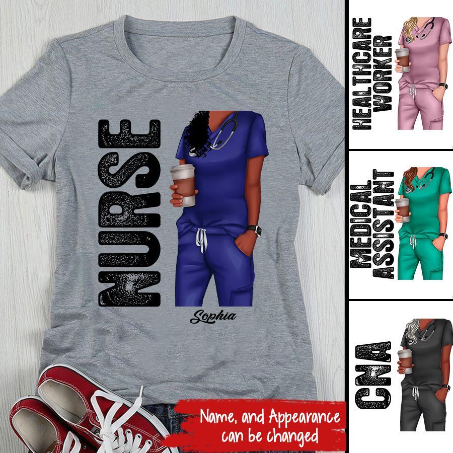 Nurse Life Nutrition Facts - Personalized T Shirt - Gift For Doctor &amp; Nurse - Glitter Leopard Design