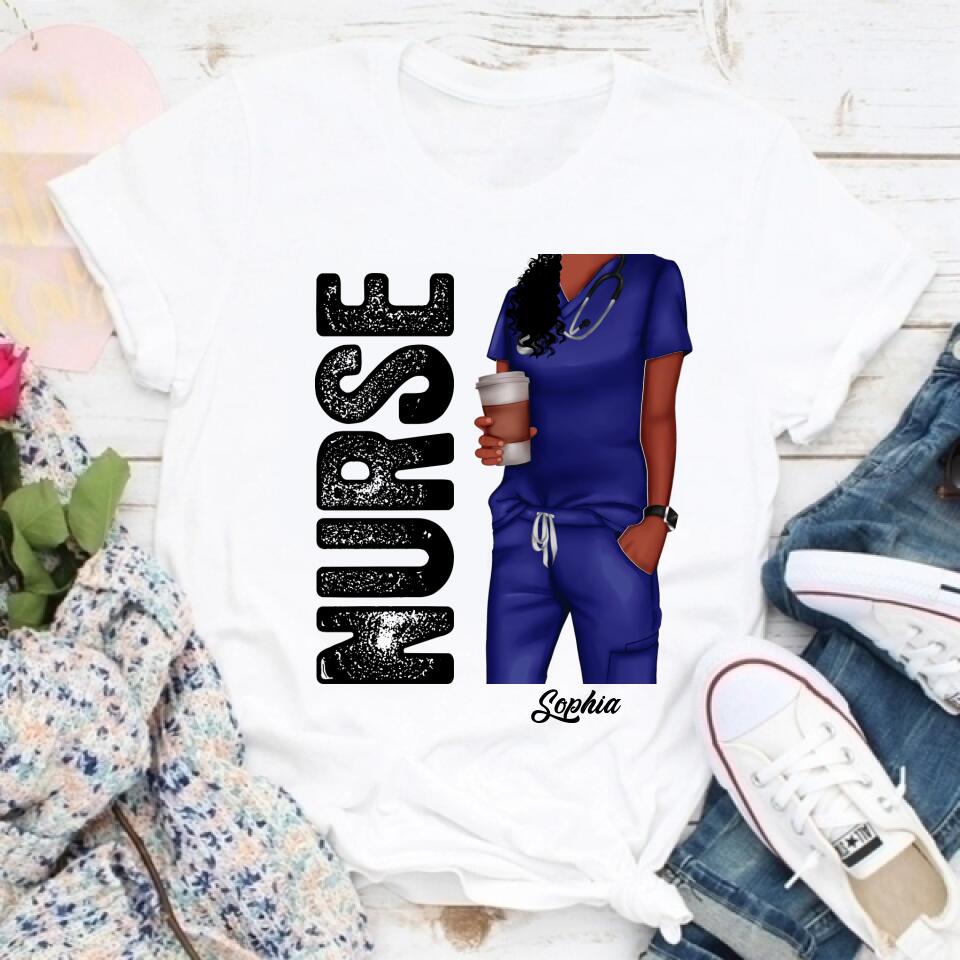 Nurse Life Nutrition Facts - Personalized T Shirt - Gift For Doctor &amp; Nurse - Glitter Leopard Design