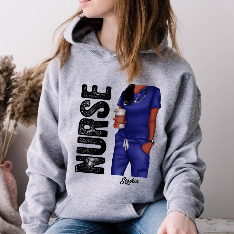 Nurse Life Nutrition Facts - Personalized T Shirt - Gift For Doctor &amp; Nurse - Glitter Leopard Design