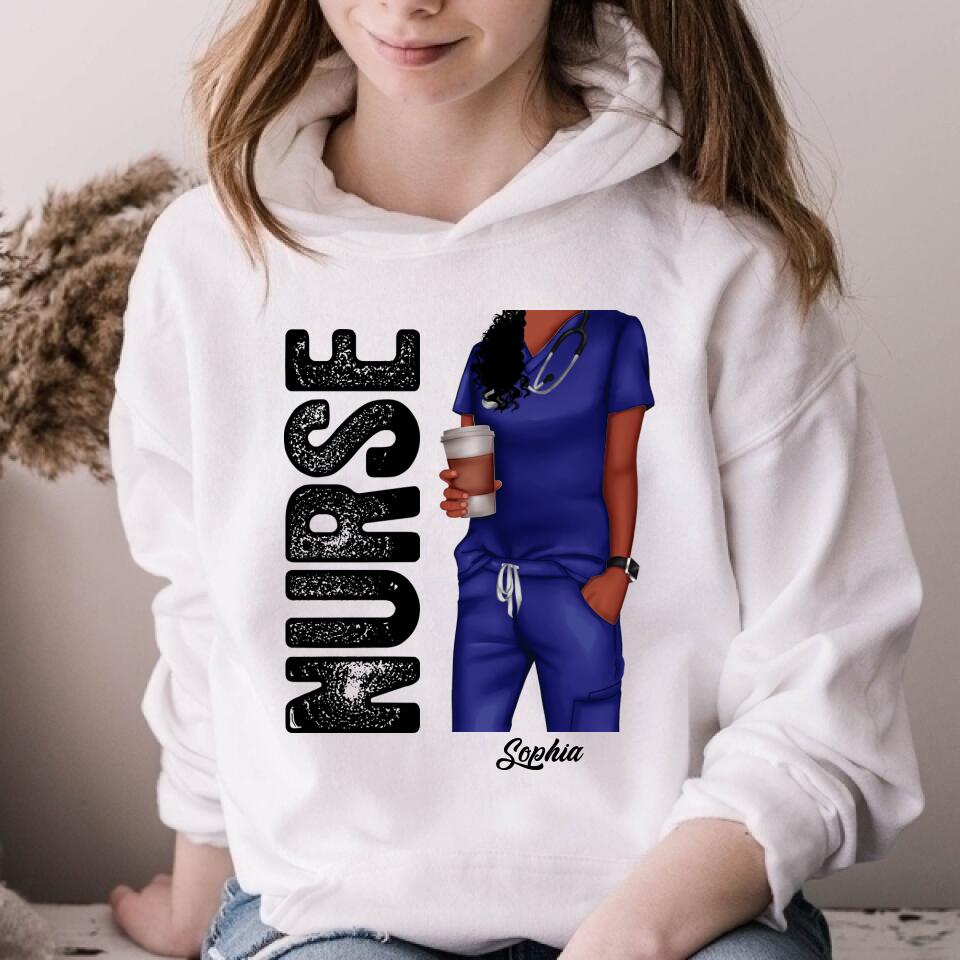 Nurse Life Nutrition Facts - Personalized T Shirt - Gift For Doctor &amp; Nurse - Glitter Leopard Design