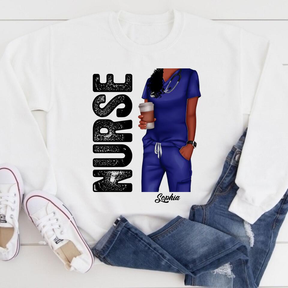 Nurse Life Nutrition Facts - Personalized T Shirt - Gift For Doctor &amp; Nurse - Glitter Leopard Design