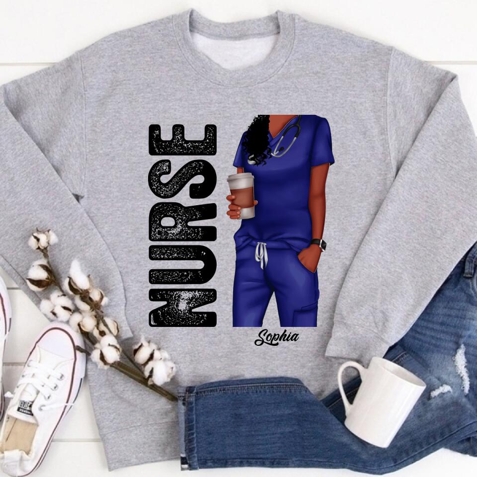 Nurse Life Nutrition Facts - Personalized T Shirt - Gift For Doctor &amp; Nurse - Glitter Leopard Design