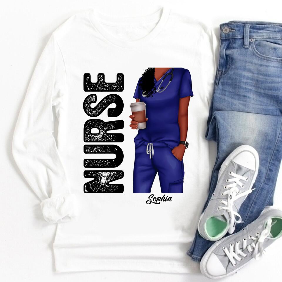 Nurse Life Nutrition Facts - Personalized T Shirt - Gift For Doctor &amp; Nurse - Glitter Leopard Design