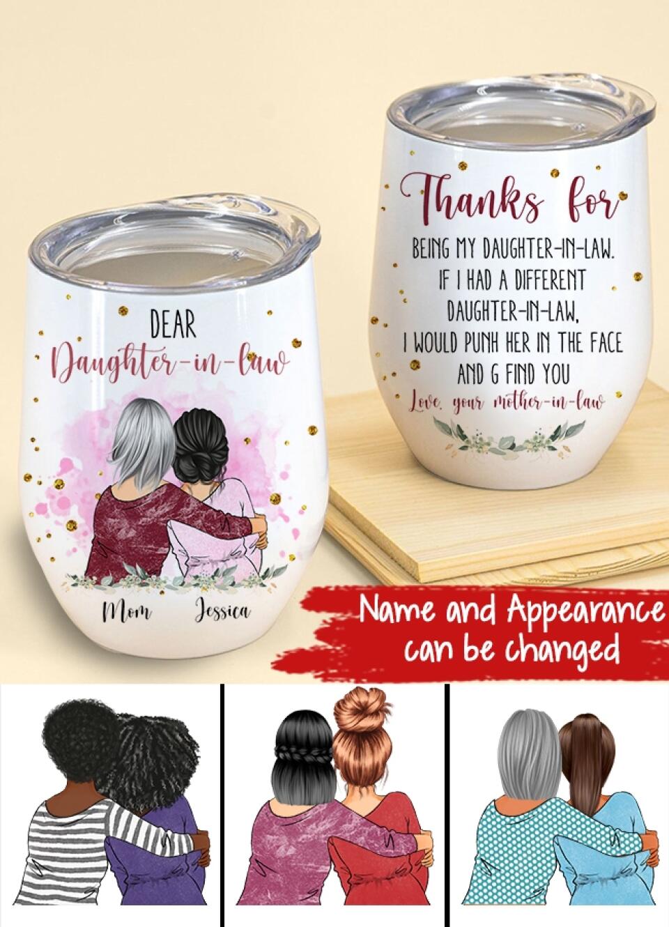Personalized Tumblers, First mother&#39;s day gifts for daughter in law, Mothers Tumblers, Mothers Day Gift for Daughter In Law