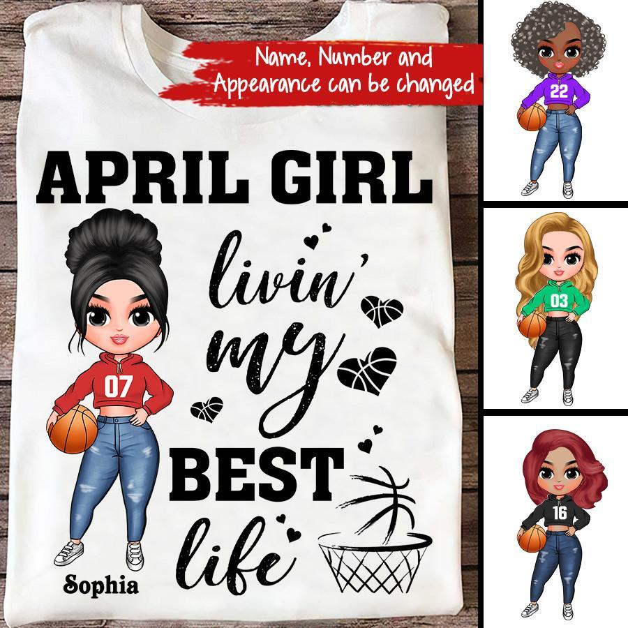 April Birthday Shirt, Custom Birthday Shirt, Queens Born In April, April Birthday Gifts, April shirts for Woman, Birthday Gift For Basketball Lover
