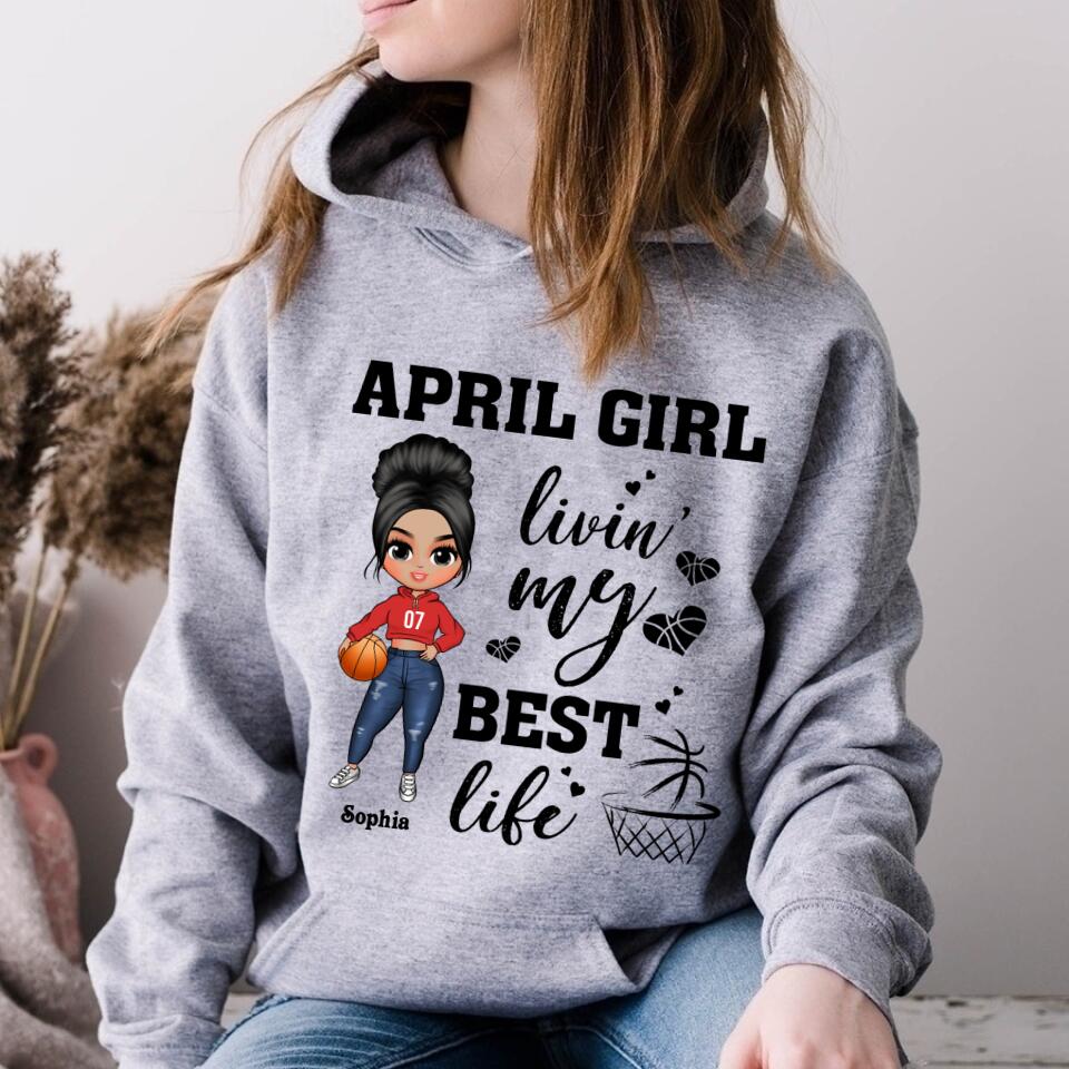 April Birthday Shirt, Custom Birthday Shirt, Queens Born In April, April Birthday Gifts, April shirts for Woman, Birthday Gift For Basketball Lover