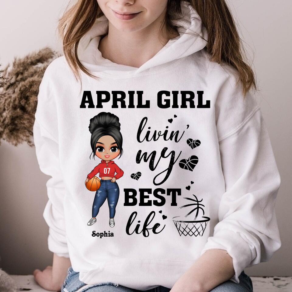 April Birthday Shirt, Custom Birthday Shirt, Queens Born In April, April Birthday Gifts, April shirts for Woman, Birthday Gift For Basketball Lover