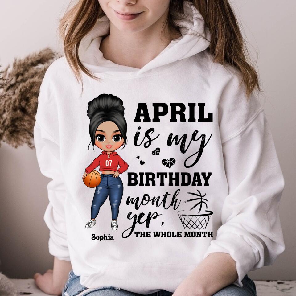 April Birthday Shirt, Custom Birthday Shirt, Queens Born In April, April Birthday Gifts, April Shirts For Woman, Birthday Gift For Basketball Lover