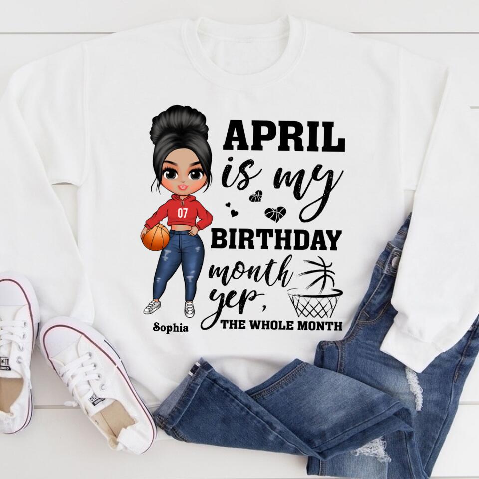 April Birthday Shirt, Custom Birthday Shirt, Queens Born In April, April Birthday Gifts, April Shirts For Woman, Birthday Gift For Basketball Lover