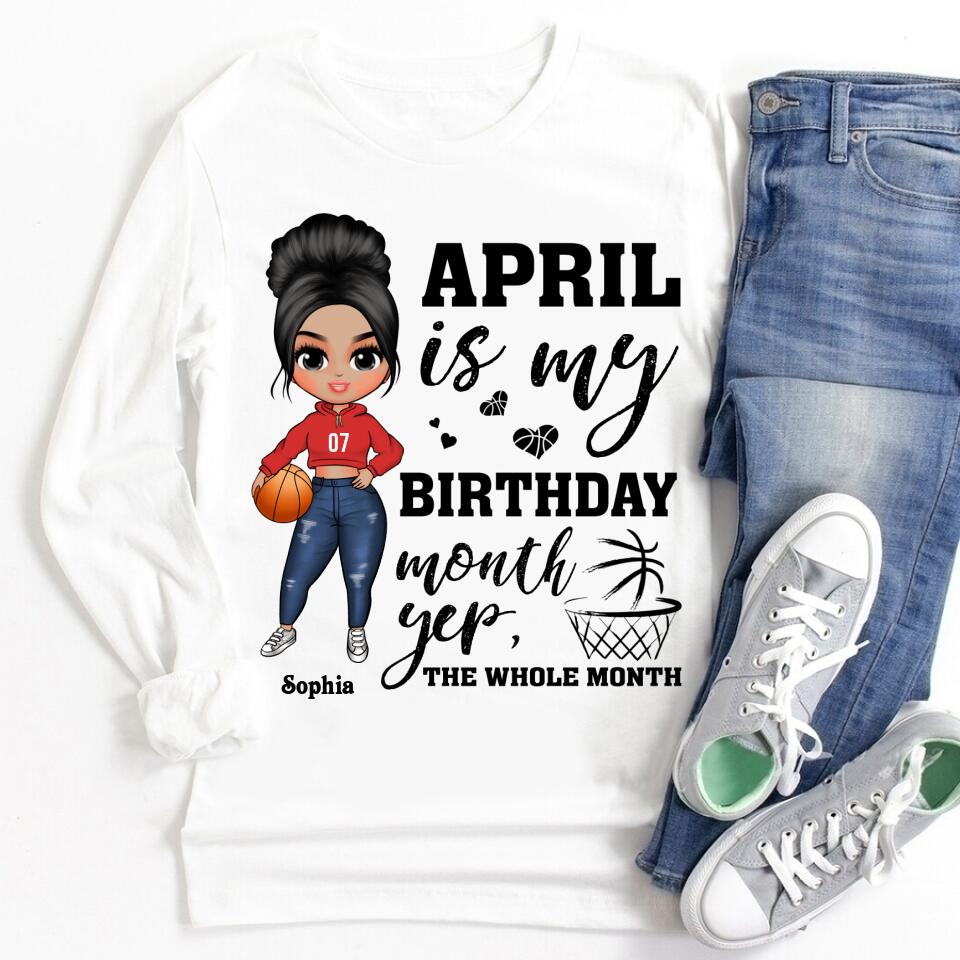 April Birthday Shirt, Custom Birthday Shirt, Queens Born In April, April Birthday Gifts, April Shirts For Woman, Birthday Gift For Basketball Lover