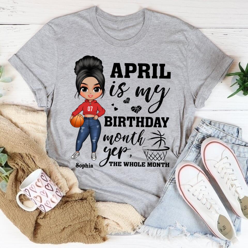 April Birthday Shirt, Custom Birthday Shirt, Queens Born In April, April Birthday Gifts, April Shirts For Woman, Birthday Gift For Basketball Lover