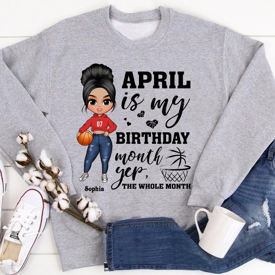 April Birthday Shirt, Custom Birthday Shirt, Queens Born In April, April Birthday Gifts, April Shirts For Woman, Birthday Gift For Basketball Lover