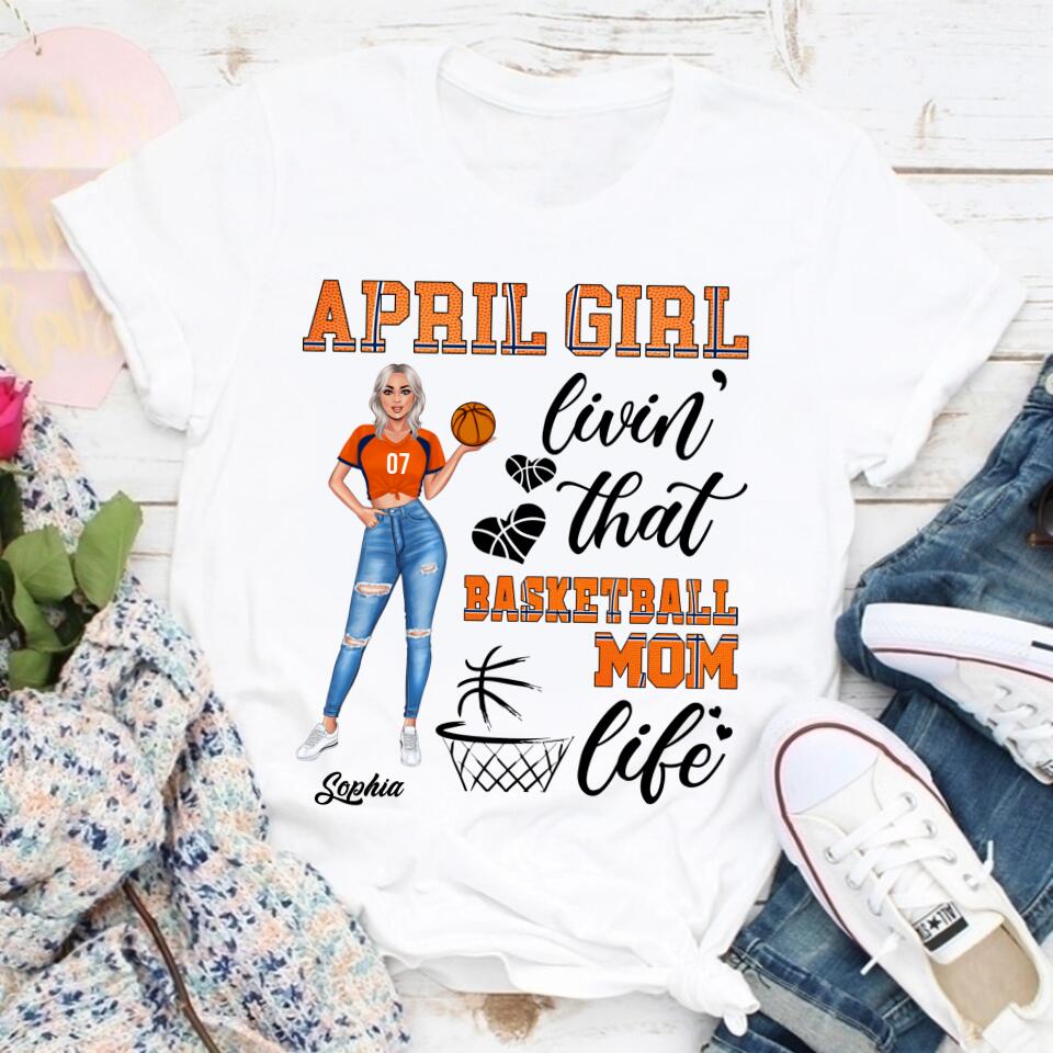 April Birthday Shirt, Custom Birthday Shirt, Queens Born In April, April Birthday Gifts, April Shirts For Woman, Birthday Gift For Basketball Lover