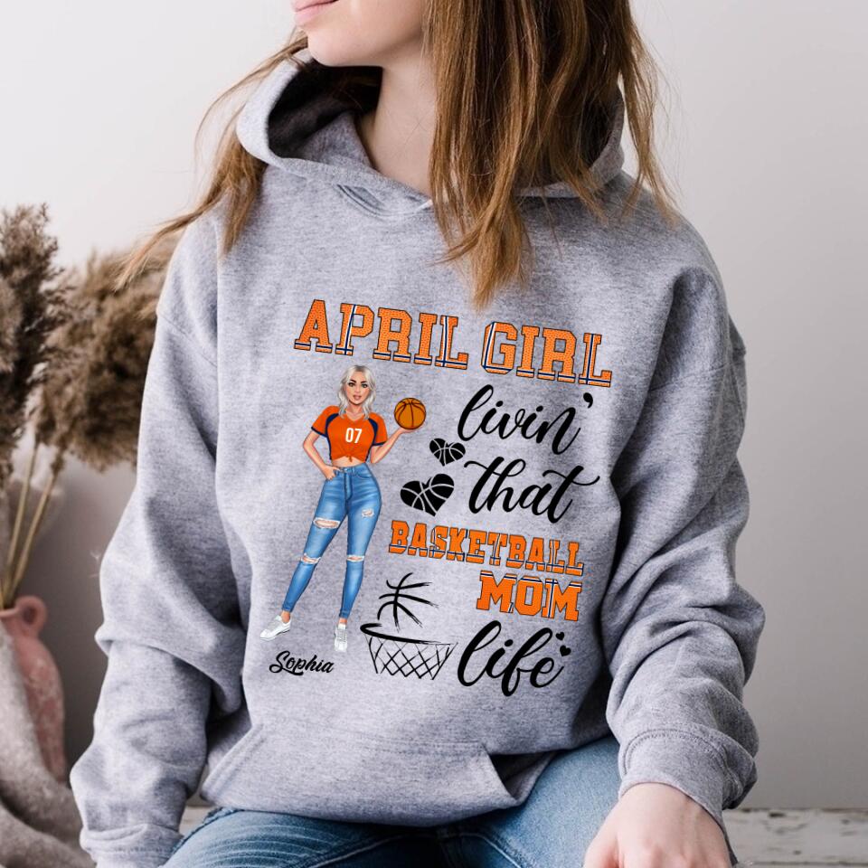 April Birthday Shirt, Custom Birthday Shirt, Queens Born In April, April Birthday Gifts, April Shirts For Woman, Birthday Gift For Basketball Lover