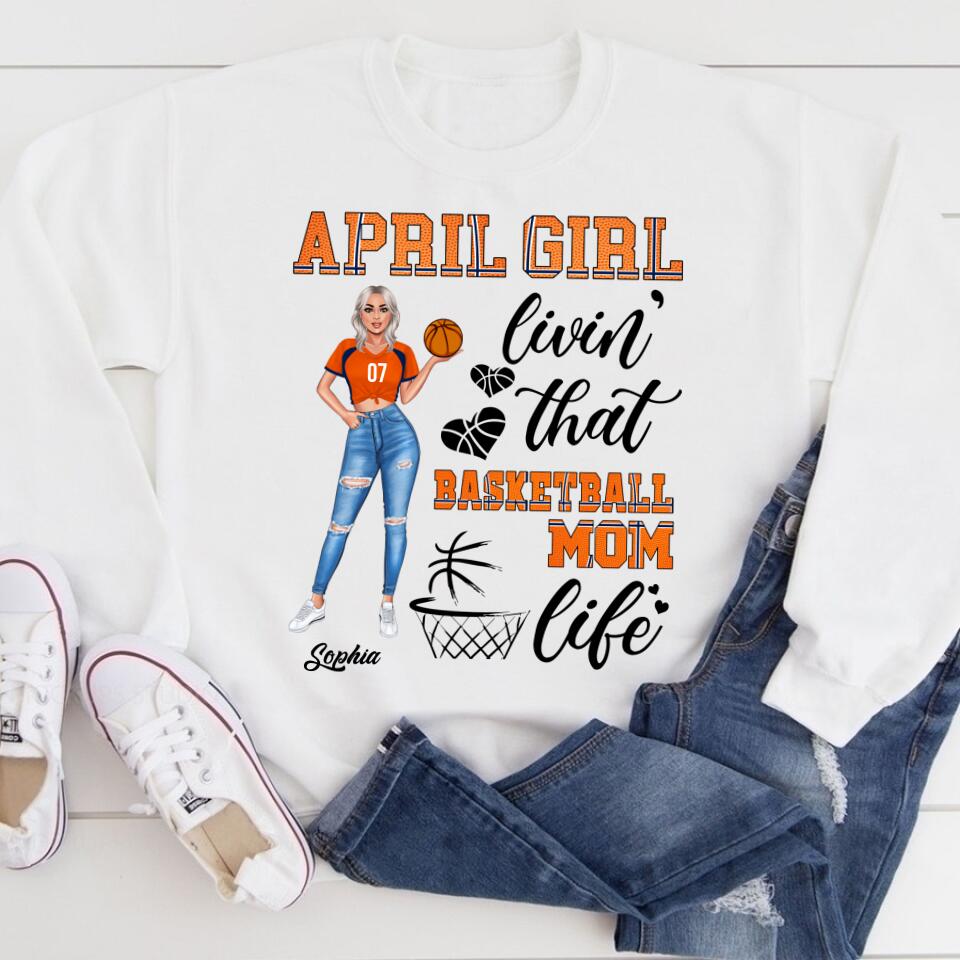 April Birthday Shirt, Custom Birthday Shirt, Queens Born In April, April Birthday Gifts, April Shirts For Woman, Birthday Gift For Basketball Lover