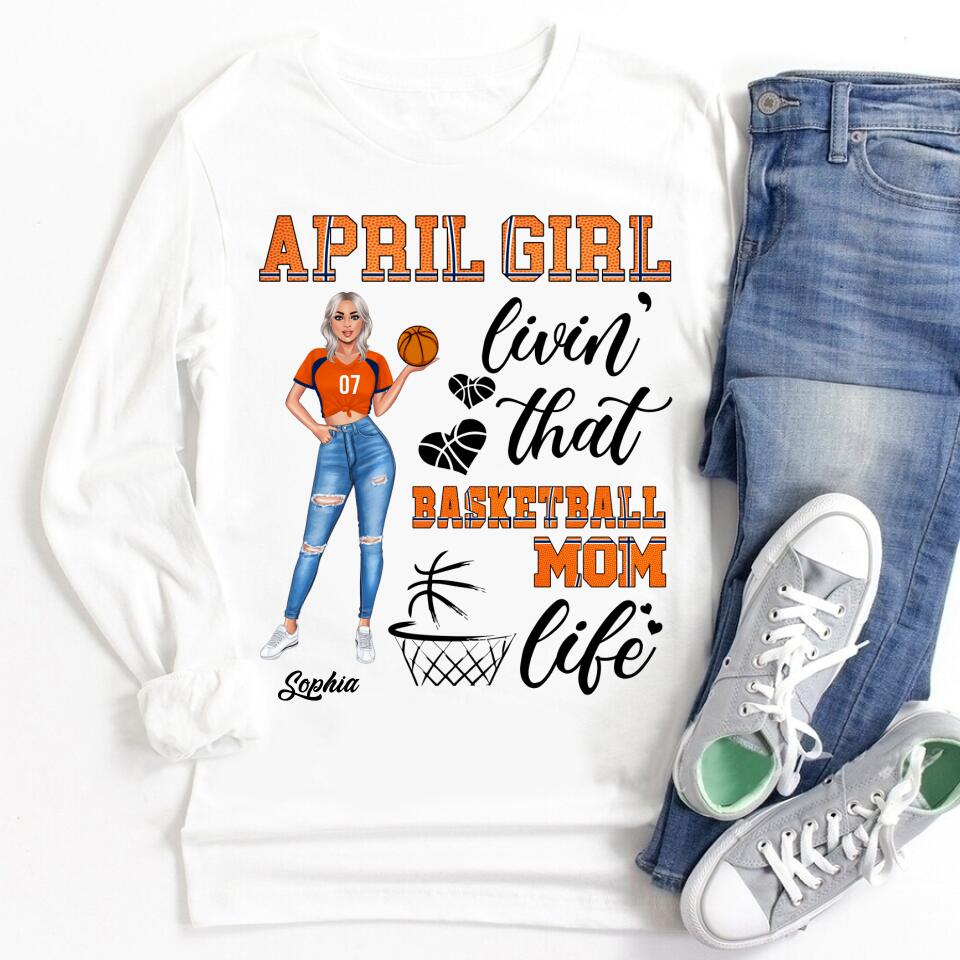 April Birthday Shirt, Custom Birthday Shirt, Queens Born In April, April Birthday Gifts, April Shirts For Woman, Birthday Gift For Basketball Lover