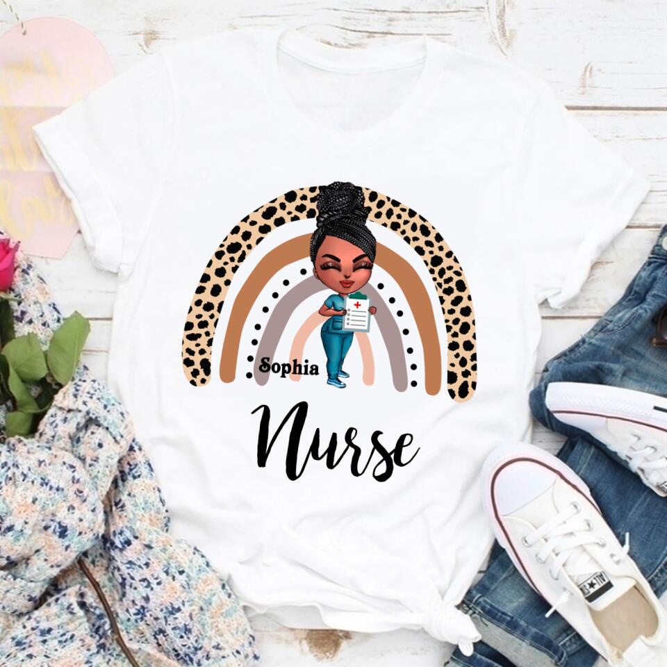 Rainbow Nurse Shirt, Leopard Print Nurse Life,Registered Nurse Shirt, RN Shirts, Nurse Week Shirt, CNA Shirt, Nursing, Nursing School Tee