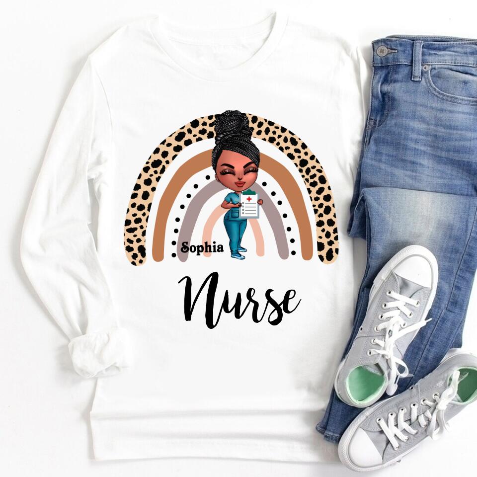 Rainbow Nurse Shirt, Leopard Print Nurse Life,Registered Nurse Shirt, RN Shirts, Nurse Week Shirt, CNA Shirt, Nursing, Nursing School Tee