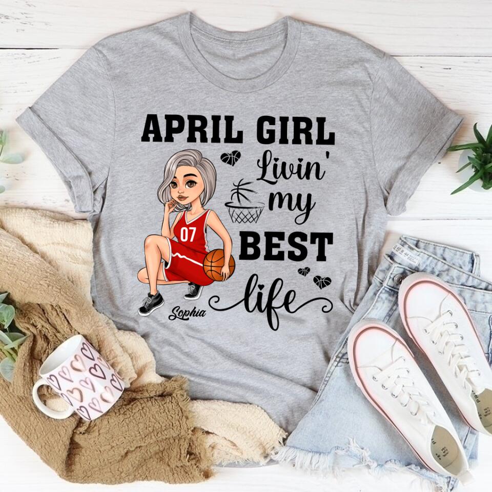 April Birthday Shirt, Custom Birthday Shirt, Queens Born In April, April Birthday Gifts, April Shirts For Woman, Birthday Gift For Basketball Lover
