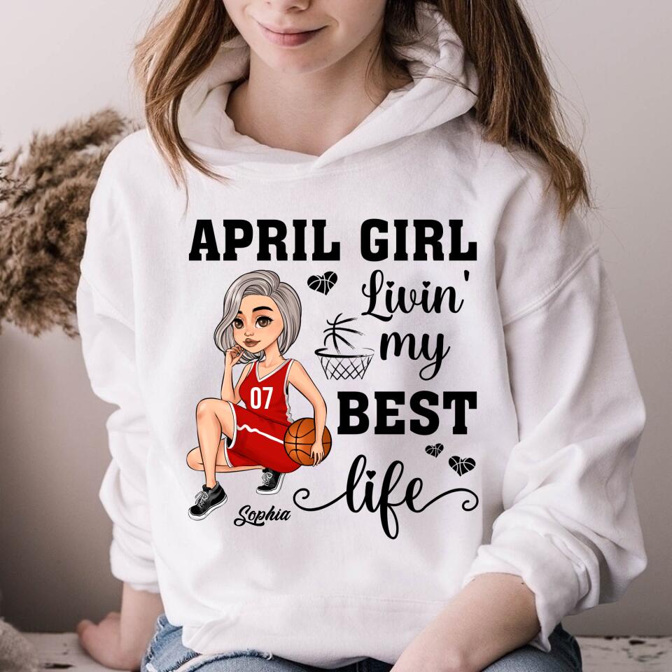April Birthday Shirt, Custom Birthday Shirt, Queens Born In April, April Birthday Gifts, April Shirts For Woman, Birthday Gift For Basketball Lover