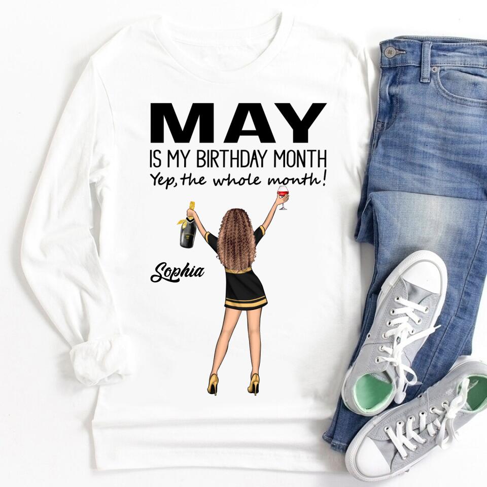 May Birthday Shirt, Custom Birthday Shirt, Queens Born In May, May Birthday Gifts, May Shirts For Woman, May Is My Birthday Month, Yep The Whole Month