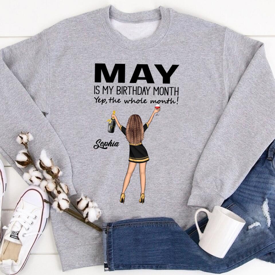 May Birthday Shirt, Custom Birthday Shirt, Queens Born In May, May Birthday Gifts, May Shirts For Woman, May Is My Birthday Month, Yep The Whole Month
