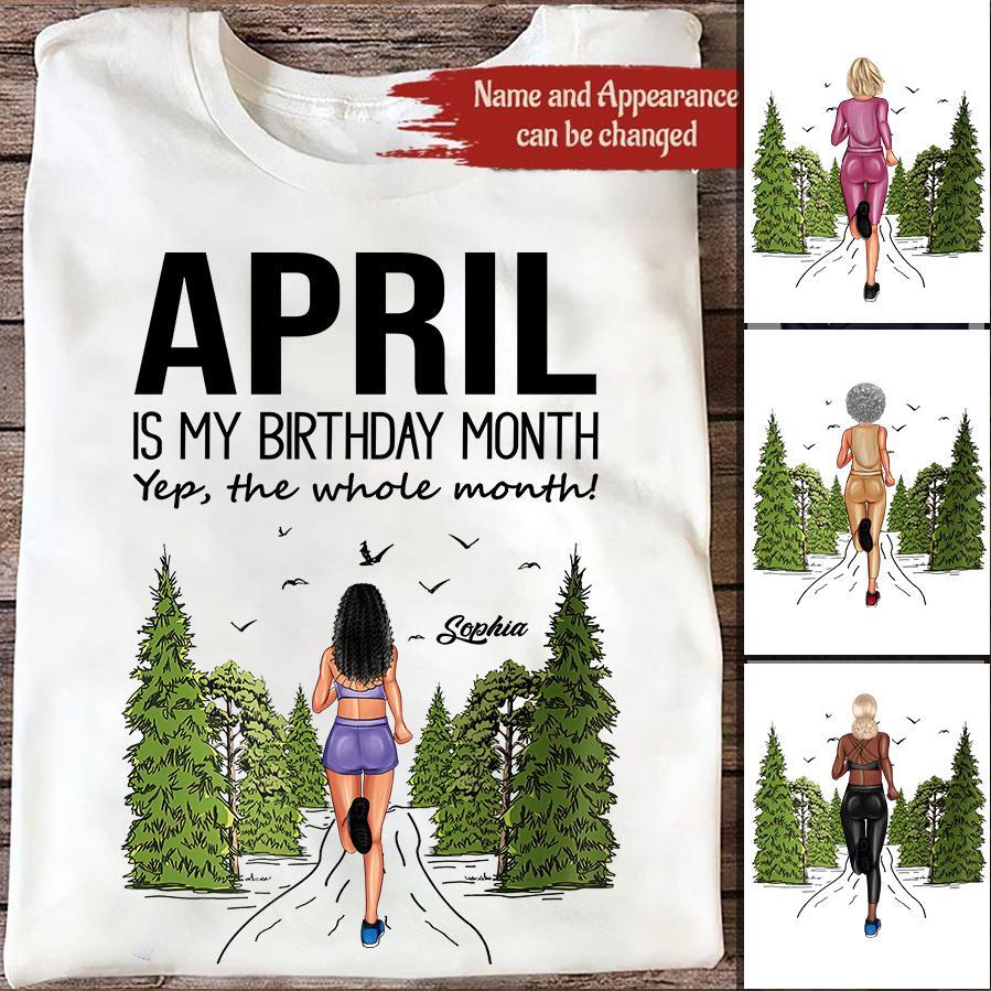 April Birthday Shirt, Custom Birthday Shirt, Queens Born In April, April Birthday Gifts, April shirts for Woman, Custom running shirts, Birthday running shirt